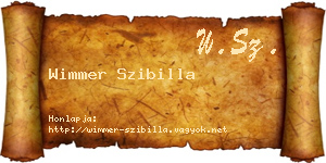 Wimmer Szibilla névjegykártya